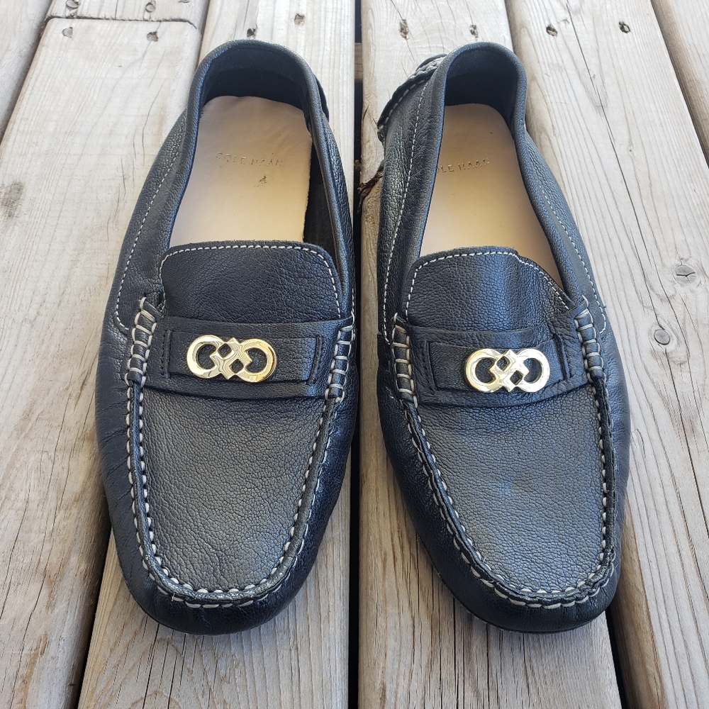 Cole Haan Shelby logo loafers black leather